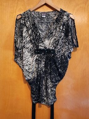 Dots Y2K Art To Wear Draped Beaded Top